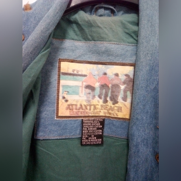 Vintage Atlantic Beach Leather Coat Works Fridge Jacket & Skirt Sz 10 - Picture 6 of 12